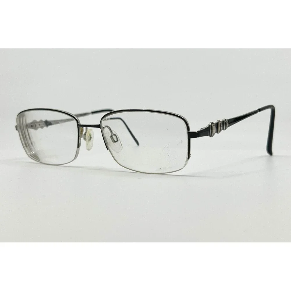 Elle Eyeglass Frames Women Black Silver EL13417 Rectangle 52-17-135 52mm
